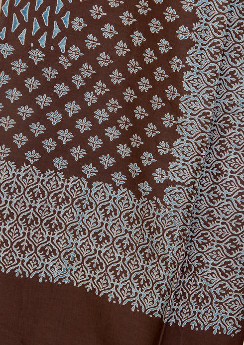 Cotton SilkDupattaIn Graphic Block Print